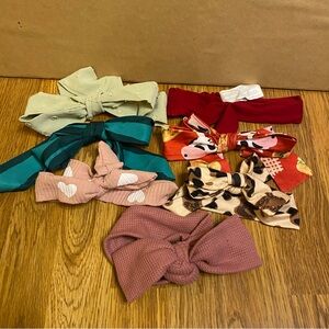 Newborn Baby Girl's Mixed Lot Of Cute Comfortable Multicolored Headbands & Bows